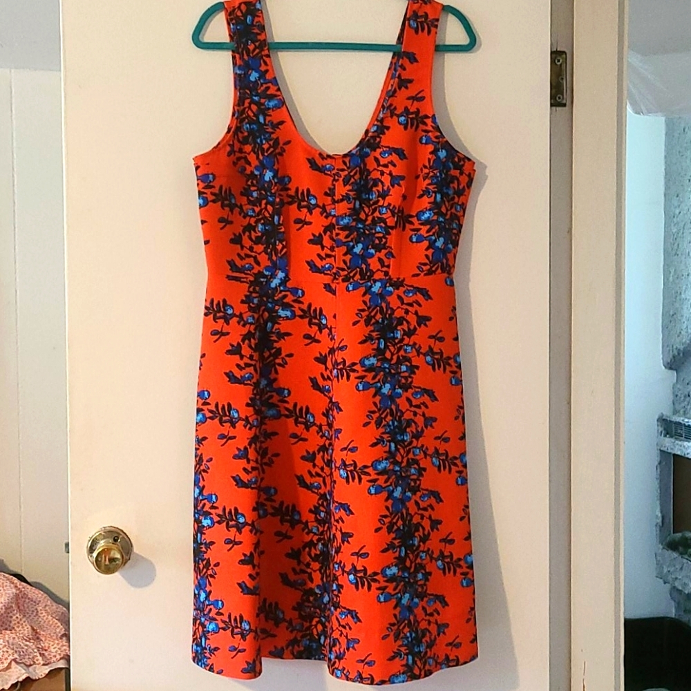NWOT Tracy Reese sz12 orange and blue dress